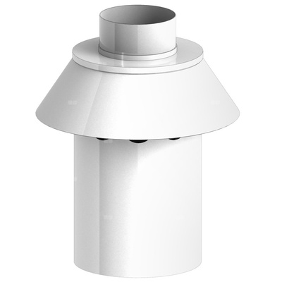 Wywiewka dwuścienna JEREMIAS 360-TWIN-T35B stal nierdzewna fi 80/125 długość 250 mm, kolor srebrny