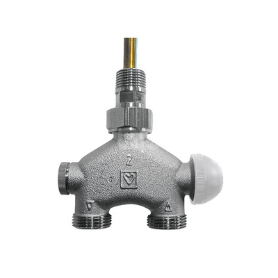 Zawór termost. do grzejn. HERZ VUA-50 prosty mosiądz 1/2'' x 3/4'' rozstaw osi 50 mm do systemu dwururowego z rur. zanurz.