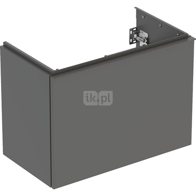 Szafka pod umywalkę Geberit Acanto, z szufladą i szufladą wewnętrzną, krótka: Szerokość umywalki=75cm, Korpus i front: lava / lakierowany matowy, Uchwyt: lava / malowany proszkowo, matowy