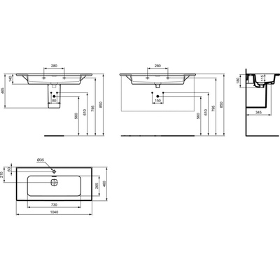 STRADA II UMYWALKA 100 CM