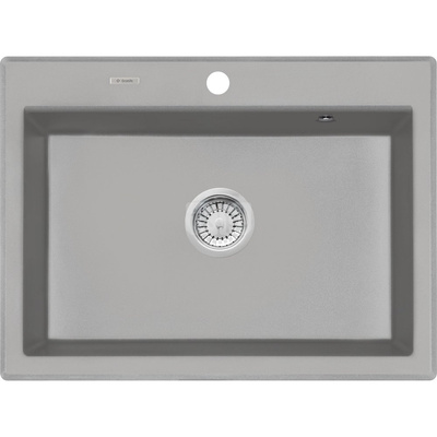 Zlew. eridan szary metalik granit 1k 700x520x210, 3,5" + osprzęt space-saver click