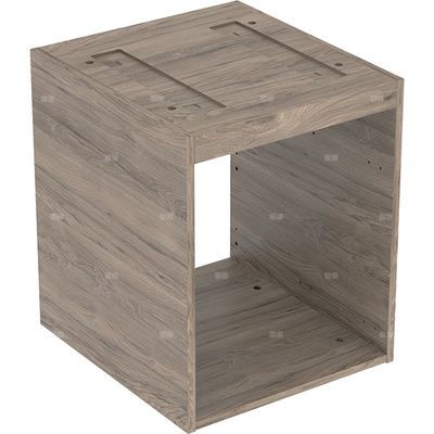 Korpus Geberit do dolnej szafki pod umywalkę stawianą na blat VariForm, z trzema szufladami: B=45cm, H=55cm, Orzech włoski hickory / Melamina, struktura drewna