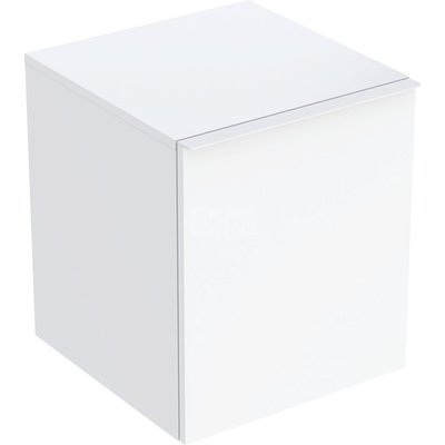 Szafka boczna Geberit Acanto, z jedną szufladą i jedną szufladą wewnętrzną: H=52cm, Korpus i front: biały / lakierowany na wysoki połysk, Uchwyt: biały / powlekany proszkowo, matowy