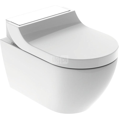 Urządzenie WC z funkcją higieny intymnej Geberit AquaClean Tuma Comfort, wisząca miska WC: Miska ustępowa: biały / KeraTect, Panel dekoracyjny: szkło białe