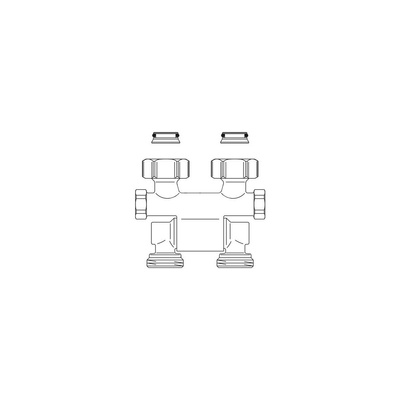 Multiflex F, ZB-podwójne przyłącze z odcięciem, kątowo-proste, 3/4NZx3/4GZ