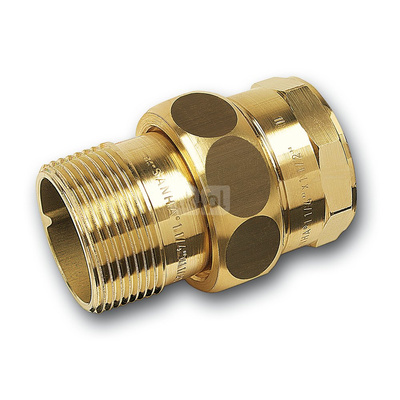 Śrubunek SANHA PURAFIT z uszczelką trzyczęściowy, miedź, 1'' (GW x GZ)