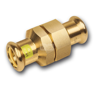 Śrubunek SANHA Press Gas trzyczęściowy, miedź, 22 mm (zw x zw)