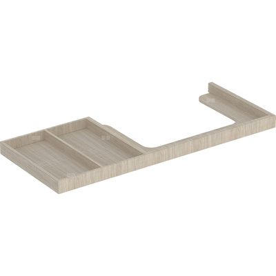 Nasadzany blat pod umywalkę Geberit Citterio z powierzchnią odkładczą: B=118cm, Dąb beżowy