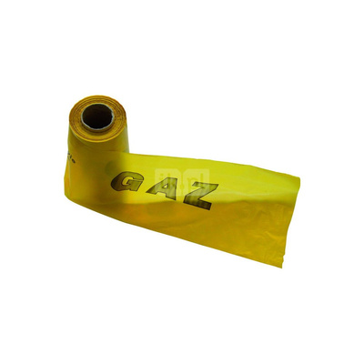 Taśma ostrzegawcza z nadrukiem "GAZ" szer. 20 cm, żółta (1 rolka - 100m)
