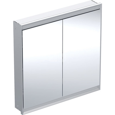 Szafka z lustrem Geberit ONE z ComfortLight i dwojgiem drzwi, montaż podtynkowy, wysokość 90 cm: B=90cm, Aluminium anodyzowane