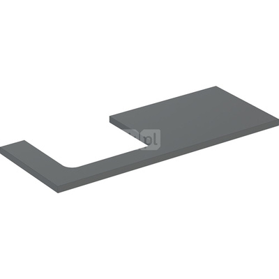 Blat pod umywalkę Geberit ONE z wycięciem, do prostokątnej umywalki nablatowej: B=119cm, Lava, Przekrój=Lewa strona, Lakierowany matowy