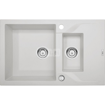 Zlew. andante alabaster granit 1,5k z/o 780x490x194, 3,5" + osprzęt space-saver