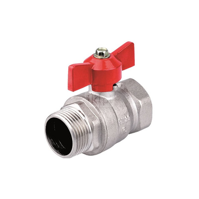 Zawór kulowy PERFEXIM PHA-004 mosiądz niklowany, PN30 3/4'' GZ x GW, uchwyt: motylek (niebieski)