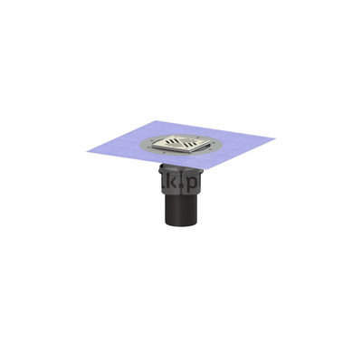 Wpust KESSEL Ecoguss z 1 przyłączem DN 100, odpływ pionowy (zdejmowany), kratka 138x138mm stal nierdzewna