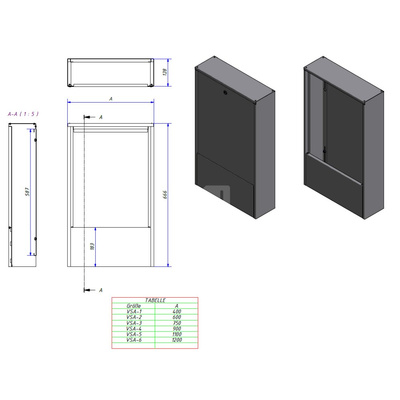Szafka natynkowa, stalowa, biała 665mm x 130mm x  1100mm