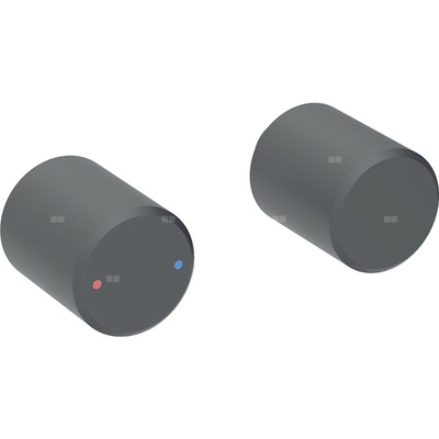 Zestaw pokręteł do baterii umywalkowej Geberit ONE, kształt okrągły, montaż naścienny (2 szt.): Czarny mat / Z powłoką easy-to-clean