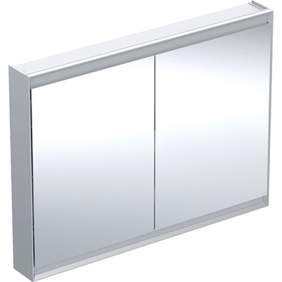 Szafka z lustrem Geberit ONE z ComfortLight i dwojgiem drzwi, montaż natynkowy, wysokość 90 cm: B=120cm, Aluminium anodyzowane
