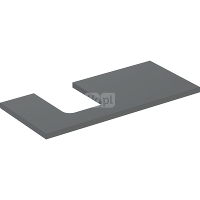 Blat pod umywalkę Geberit ONE z wycięciem, do umywalki nablatowej w kształcie misy: B=104.2cm, Lava, Lakierowany matowy, Przekrój=Lewa strona