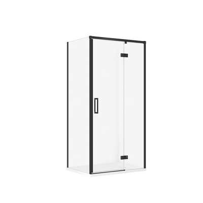 SET C139 KABINA LARGA PRAWA CZARNA 100X80X195+TAKO BIAŁY 100X4 WIRT