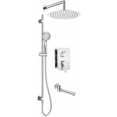 Komplet podtynkowy natryskowy z drążkiem arnika chrom z boxem mieszaczowym