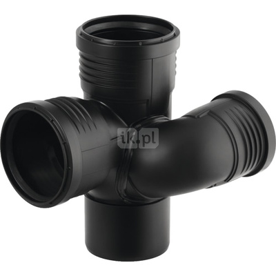 Czwórnik GEBERIT Silent-PP polipropylen, 90 mm x 75 mm x 90 mm x 90 mm DN 90 x DN 70 x DN 90 x DN 90, mw x mw x mw x mw