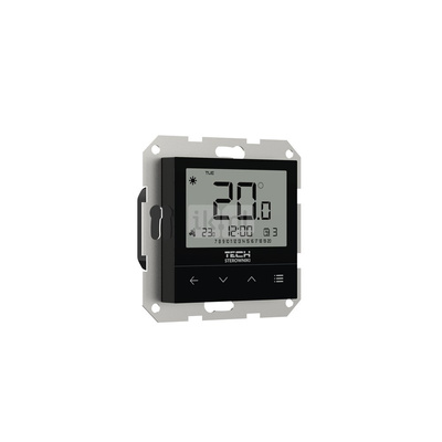 PRZEWODOWY Regulator pokojowy DWUSTANOWY TYGODNIOWY DO SYSTEMÓW RAMKOWYCH czarny, model F-4z v1