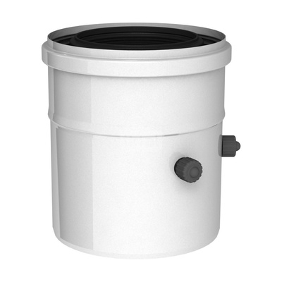 Złączka krócca kotła fi60/100mm z otworami pomiarowymi biała