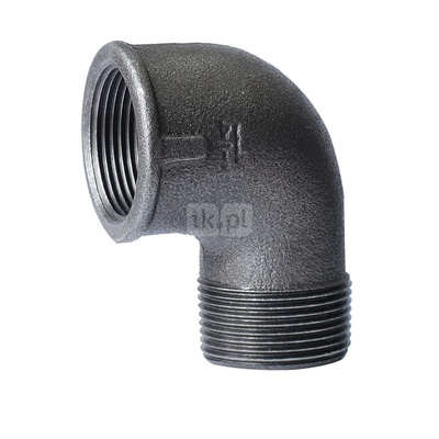 Kolano nakrętno-wkrętne czarne 3/4'' A4 STRONG