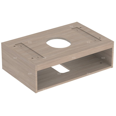 Korpus Geberit do dolnej szafki pod umywalkę stawianą na blat VariForm, z jedną szufladą: B=75cm, Dąb / Melamina, struktura drewna