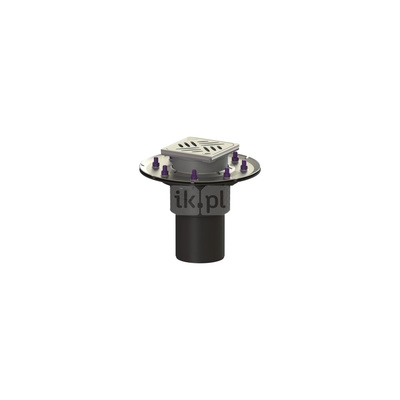 Wpust KESSEL Ecoguss z 1 przyłączem DN 100, odpływ pionowy (zdejmowany), kratka 120x120mm stal nierdzewna