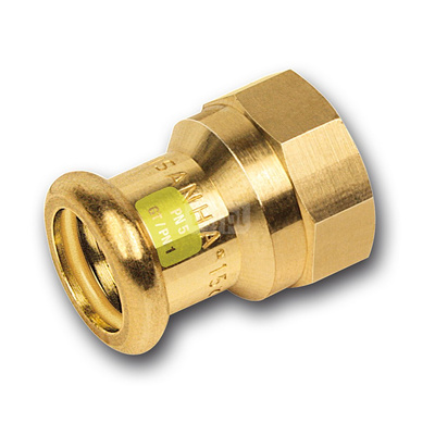 Mufa SANHA Press Gas, miedź, 14 mm x 1/2'' (zw x GW)