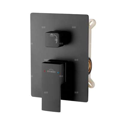 Zestaw podtynkowy z 2-funkcyjną baterią podtynkową Paros czarny