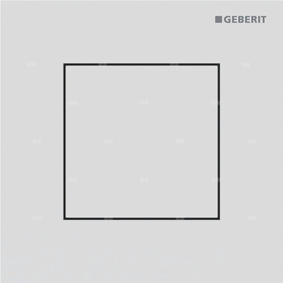 Pneumatyczny zawór spłukujący Geberit do pisuaru, ręczny, Typ 40, stal nierdzewna biały mat, prostokątny