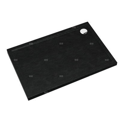 Schedpol Brodzik akrylowy Standard Plus Caspar New Black Stone 80x100x4,5 cm, prostokątny