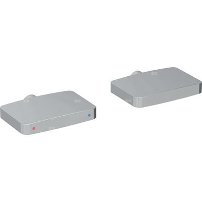 Zestaw pokręteł do baterii umywalkowej Geberit ONE, kształt geometryczny, montaż naścienny (2 szt.): Chrom błyszczący