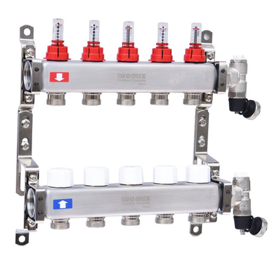 Rozdzielacz ze stali nierdzewnej do ogrzewania podłogowego CS-Rot02 2F
