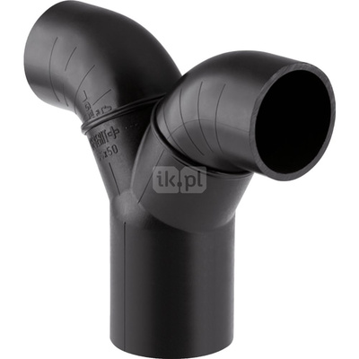 Trójnik GEBERIT HDPE PE 75 mm x 56 mm x 56 mm (króciec z tworzywa sztucznego do spawania/zgrzewaniania x króciec z tworzywa sztucznego do spawania/zgrzewaniania x króciec z tworzywa sztucznego do spawania/zgrzewaniania)