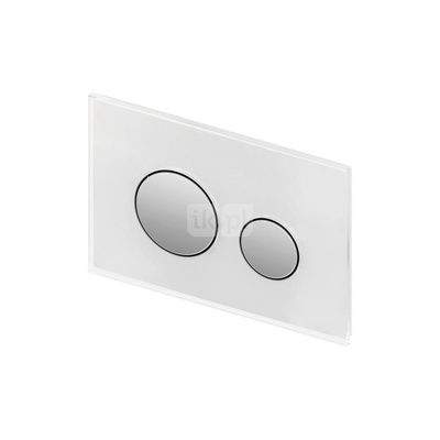 Przycisk spłukujący do stelaża (Mechaniczny) TECE loop szkło, kolor biały / chrom połysk