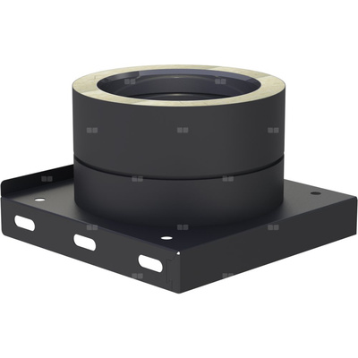 Płyta fundamentowa fi 180mm z odpływem skroplinw dół (nypel 1/2") lakierowana na czarno w dół (nypel 1/2") lakierowana na czarno