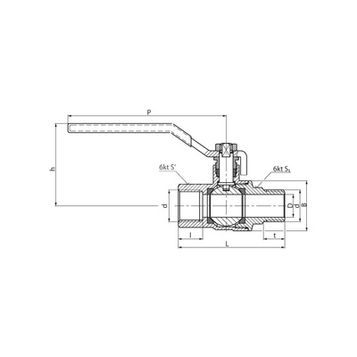 Zawór kulowy PERFEXIM HUZAR typ ciężki PHA-200/2 mosiądz niklowany 3/4'' GZ x GW, uchwyt: dźwignia