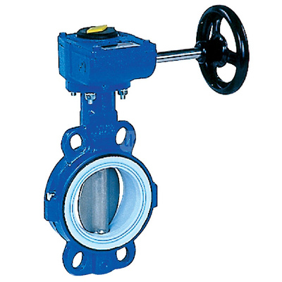 Przepustnica bezkołnierzowa TILIS z napędem ręcznym przekładnią ślimakową DN 300