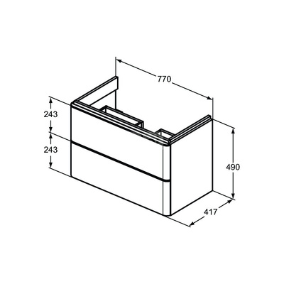 ADAPTO SZAFKA 77X41 2 DRWS ANCT/MT