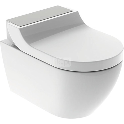 Urządzenie WC z funkcją higieny intymnej Geberit AquaClean Tuma Comfort, wisząca miska WC: Miska ustępowa: biały / KeraTect, Panel dekoracyjny: stal nierdzewna szczotkowana