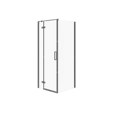 KABINA PRYSZNICOWA NAROŻNA CITY CZARNA 80X80X195 LEWA SZKŁO TRANSPAREN