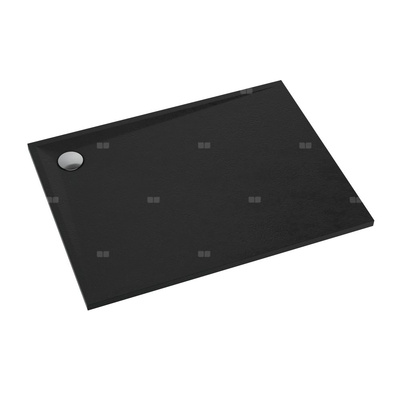 Schedpol Brodzik kompozytowy Stabilsound Plus® Etrusco Black Stone 70x80x3 cm, prostokątny