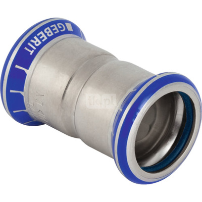 Mufa GEBERIT Mapress Edelstahl FKM, stal nierdzewna, 54 mm, DN 50 x 54 mm x DN 50 (mufa zaprasowywana x mufa zaprasowywana), (głębokość: 6.5 mm) z uszczelką