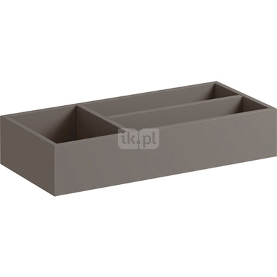 Wkład do szuflady Geberit Xeno², podział w kształcie litery T, do szuflady górnej: 32.3x6.2x15cm, Szary Scultura / Melamina, struktura drewna