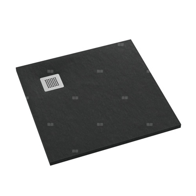 Brodzik kompozytowy Stabilsound Plus® Kalait Black Stone 80x80x3,5 cm, kwadratowy