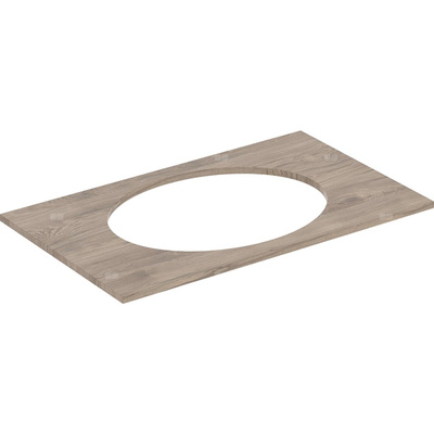 Blat pod umywalkę Geberit Selnova Square wpuszczaną w blat: B=79.1cm, Orzech włoski hickory / Melamina, struktura drewna