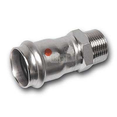 Nypel SANHA NiroTherm Press, stal nierdzewna, 15 mm x 3/8'' (zw x GZ)